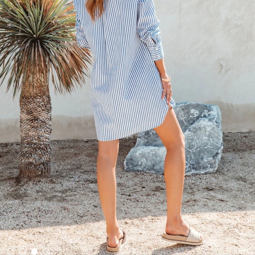 VICI XS Charley Cotton Pocketed Striped Shirt Dress - Picture 3 of 6